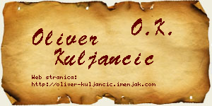 Oliver Kuljančić vizit kartica